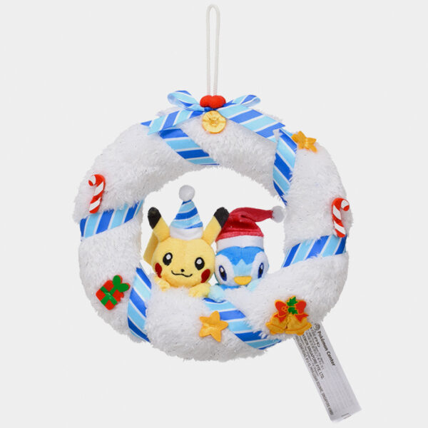 Pokémon Christmas 2021 Piplup & Pikachu Plush Wreath