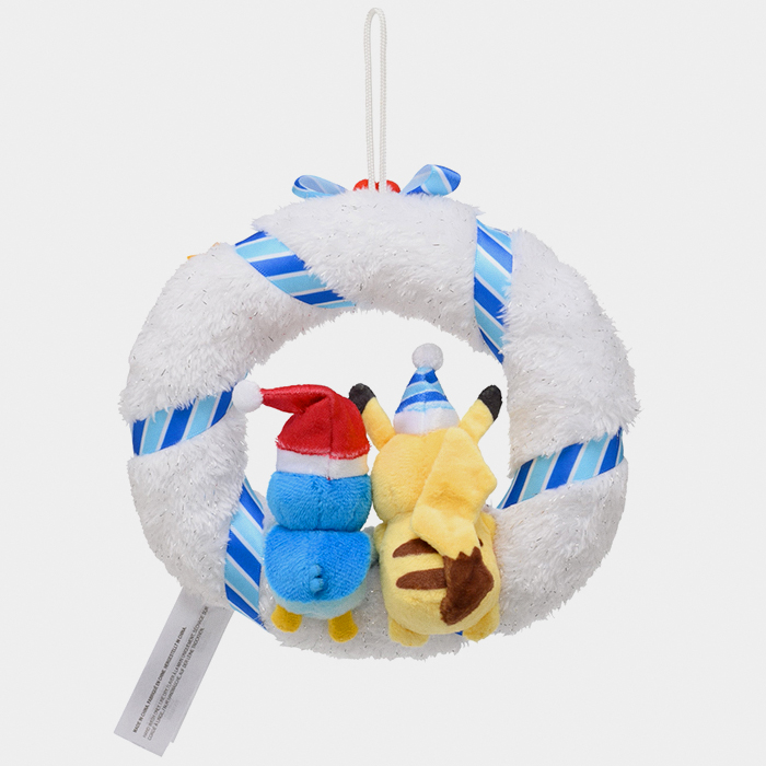 Pokémon Christmas 2021 Piplup & Pikachu Plush Wreath