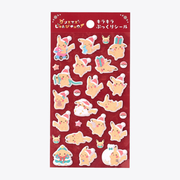Pokémon Junbi Chu! 2026 Christmas Sparkling Puffy Stickers